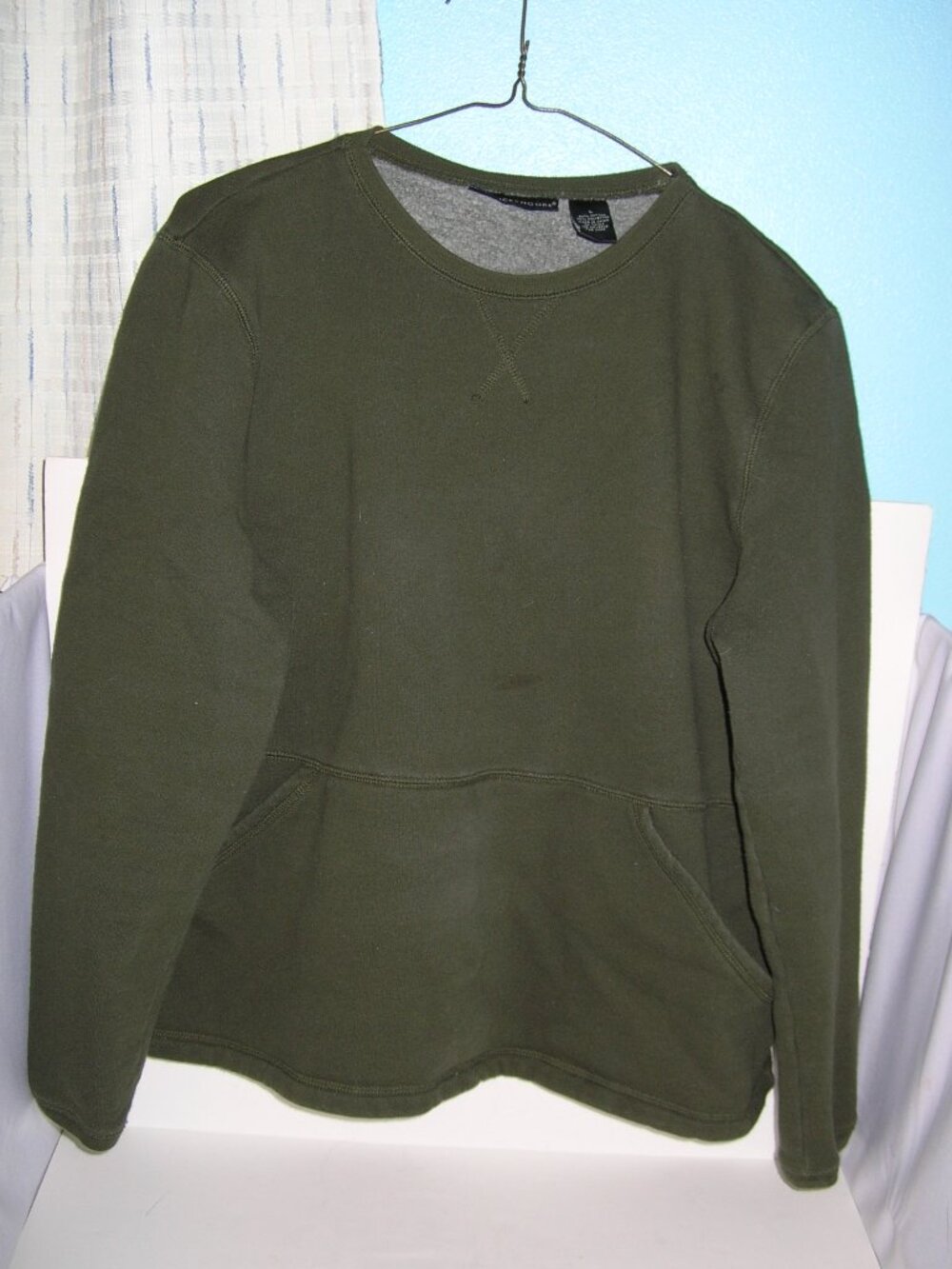 Women's Olive Green Sweatshirt 2 Pockets Preswick & Moore Large 36